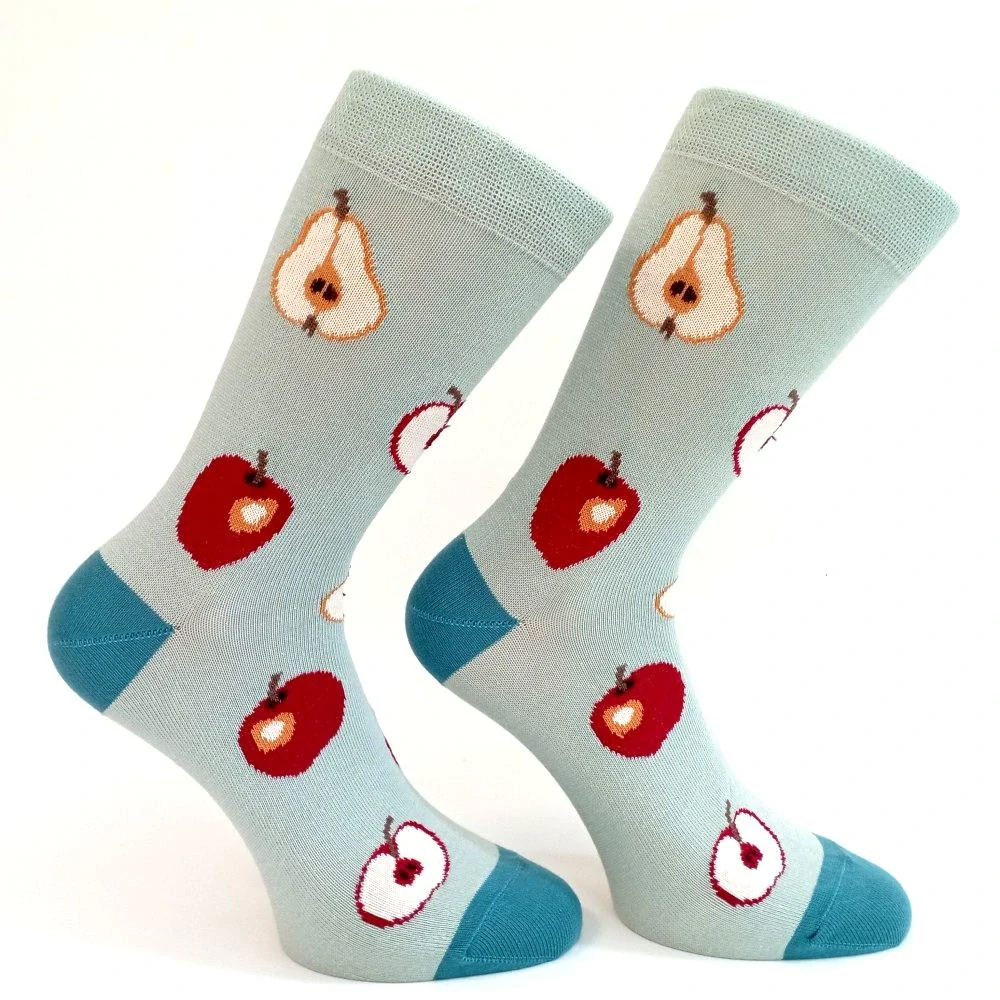 Barevné dámské ponožky HRUŠKY&JABLKA