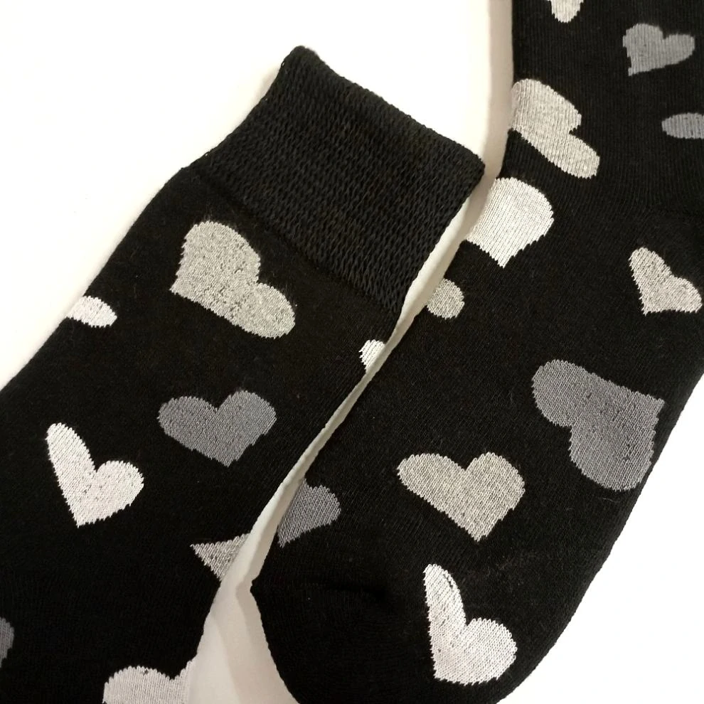 Zimní dámské froté ponožky se srdíčky