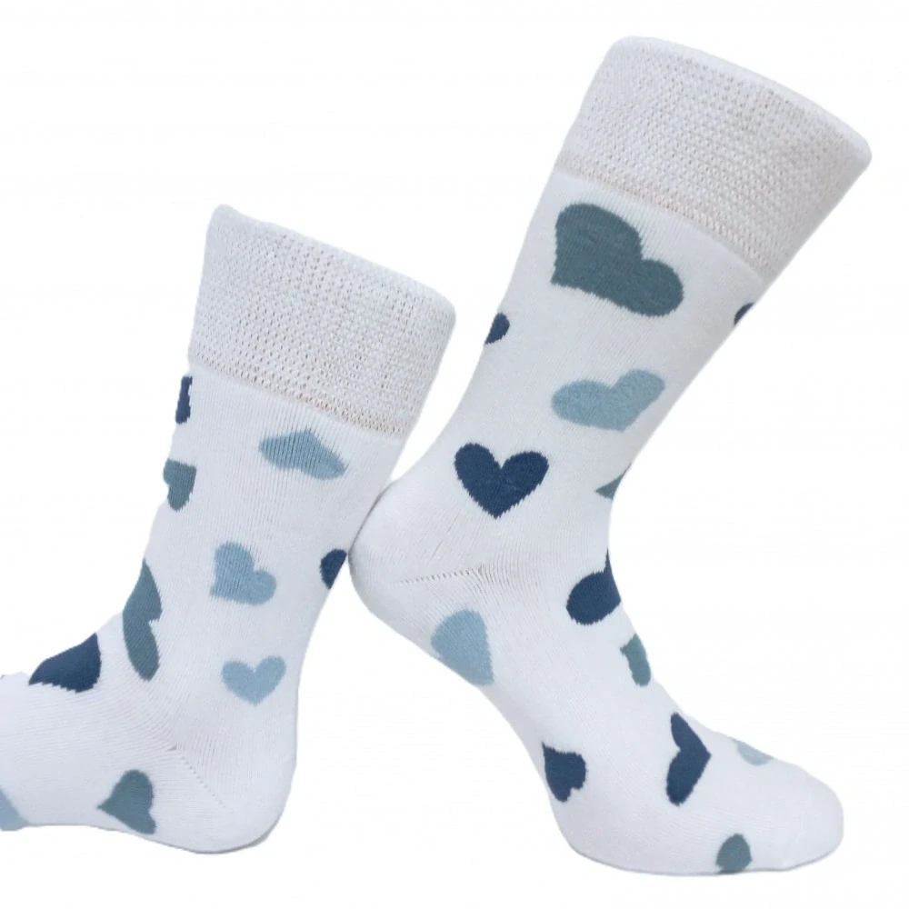 Zimní dámské froté ponožky se srdíčky