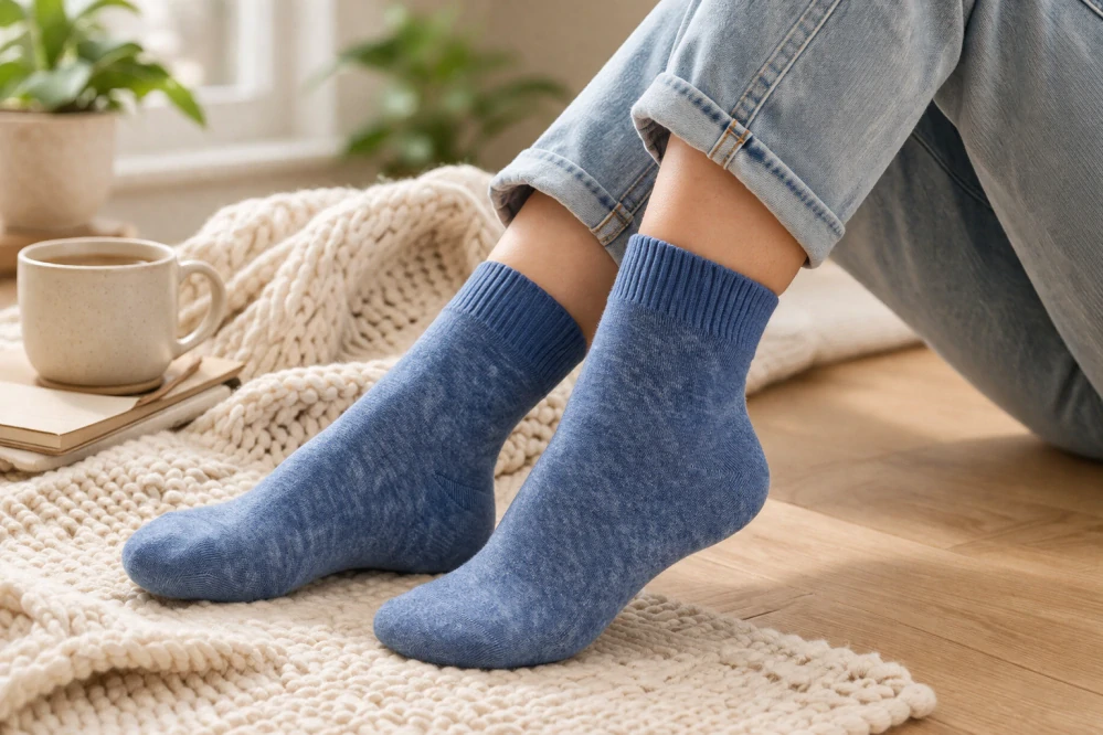 Dámské bavlněné ponožky s 3/4 výškou lemu