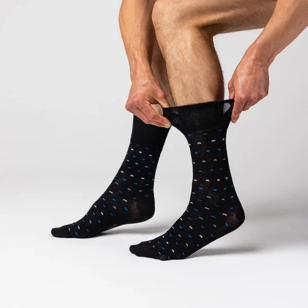 Pánské bavlněné ponožky Gentle Grip® s decetním vzorem – 3 páry