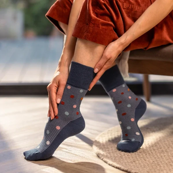 Dámské bavlněné ponožky Gentle Grip® Heritage s jemným nesvíravým lemem – 3 páry