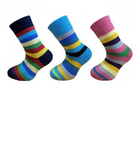 Dívčí pruhované froté termoponožky – hřejivé zimní ponožky pro děti | SockShop.cz