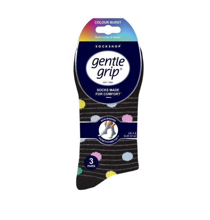 Černé dámské ponožky s barevnými puntíky