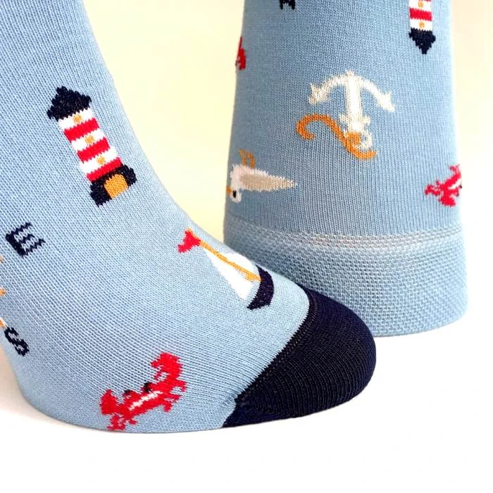 Bavlněné pánské ponožky s mořskými racky
