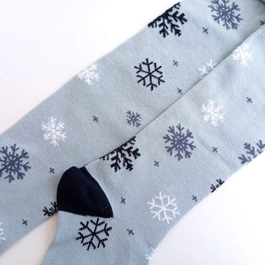 Dívčí bavlněné punčocháče se sněhovými vločkami