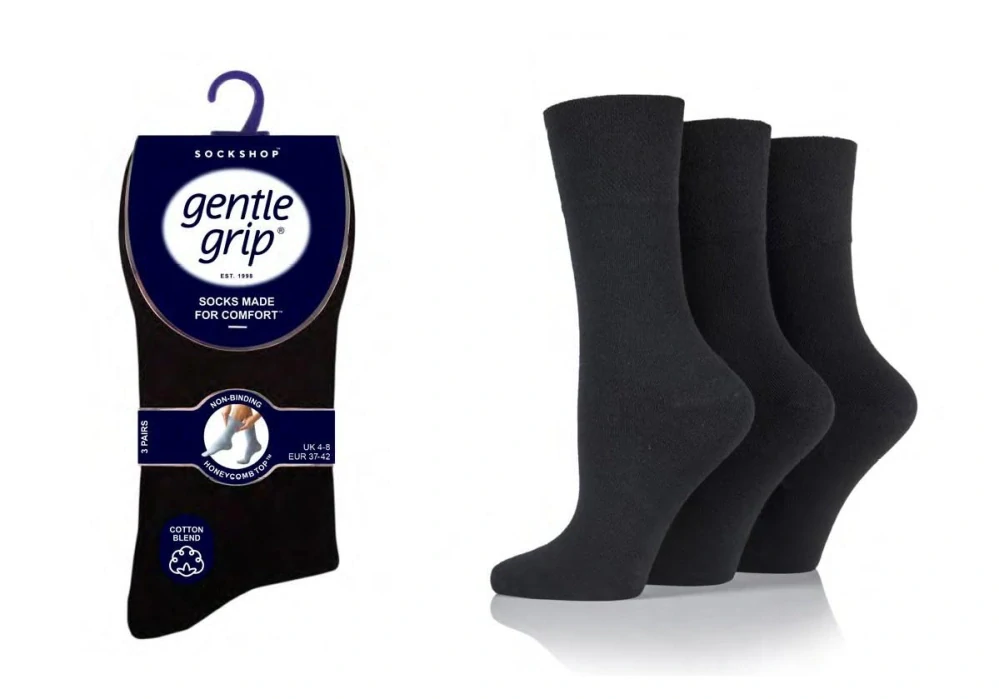 Černé dámské ponožky s jemným lemem Gentle Grip