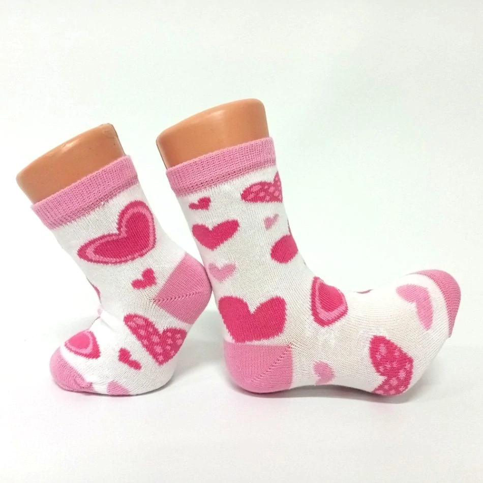 Dívčí bavlněné ponožky se srdíčky