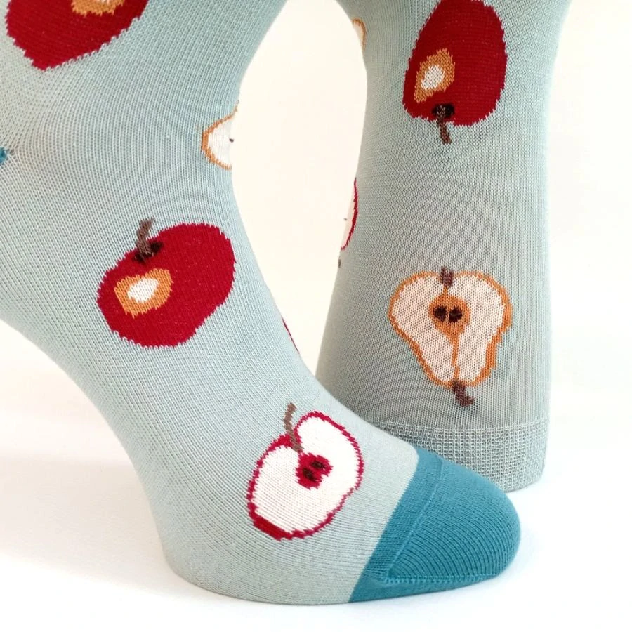 Barevné dámské ponožky HRUŠKY&JABLKA