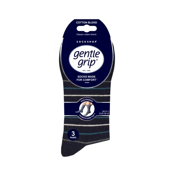 Pánské ponožky Gentle Grip s barevnými proužky