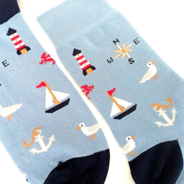 Bavlněné pánské ponožky s mořskými racky