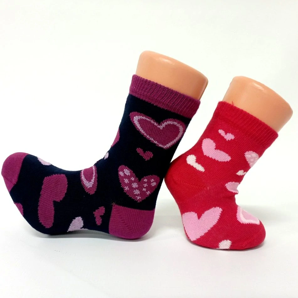 Dívčí bavlněné ponožky se srdíčky