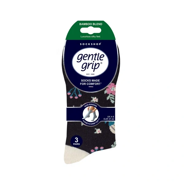 Dámské bambusové ponožky s nesvíravým lemem Gentle Grip | 3 páry