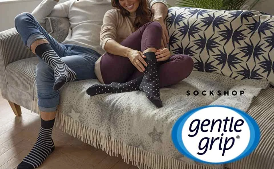 Dámské bavlněné ponožky Gentle Grip® PRUHY– 3 páry