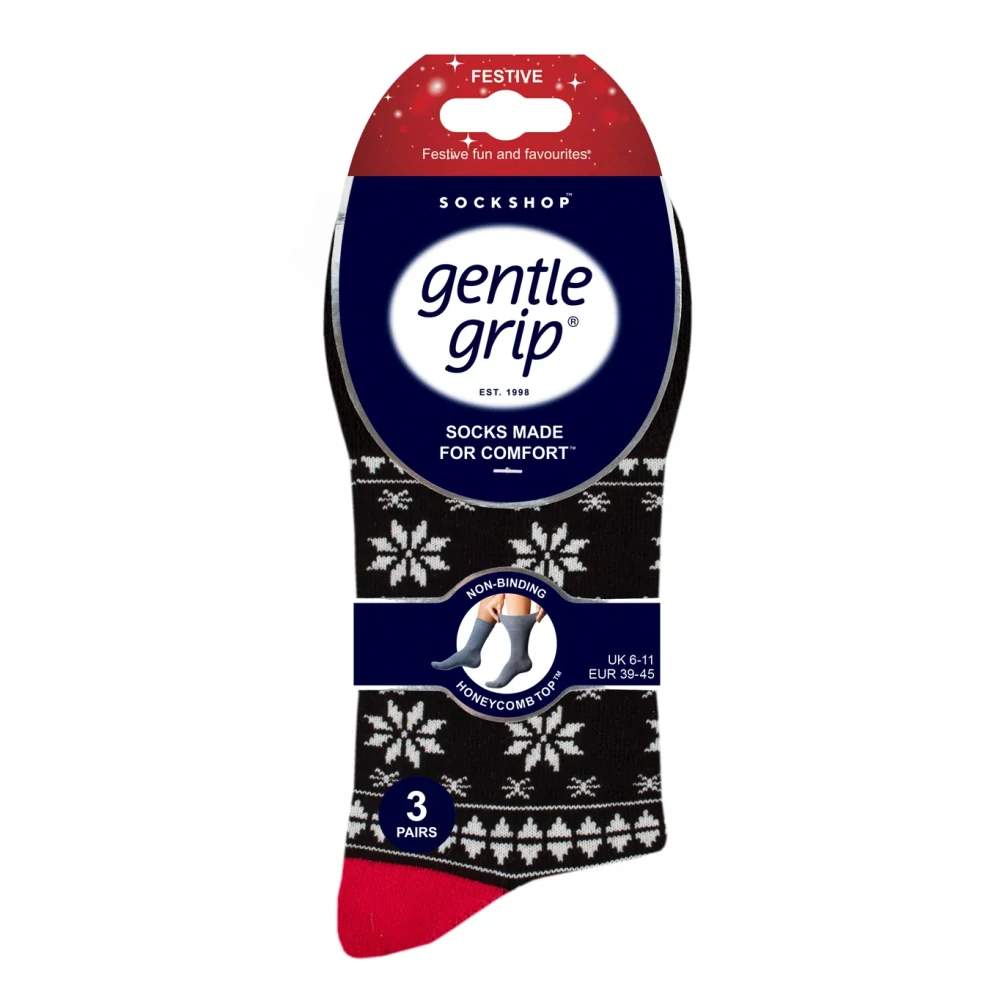 Pánské vánoční ponožky Gentle Grip Fairisle – 3 páry