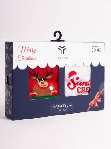 Dva páry veselých vánočních ponožek v dárkovém balení