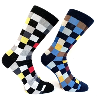 Barevné kostkované ponožky