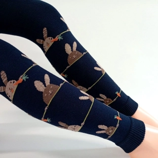 Dětské bavlněné legínky se zajíčkem