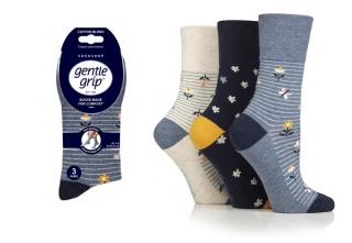 Barevné dámské ponožky s jemnými květinkami