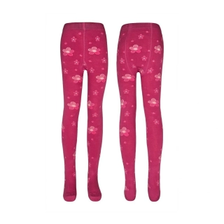 Bavlněné dívčí punčocháče s kytičkami