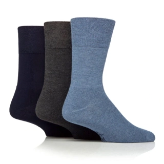 Pánské bambusové ponožky Gentle Grip s nesvíravým lemem – 3 páry
