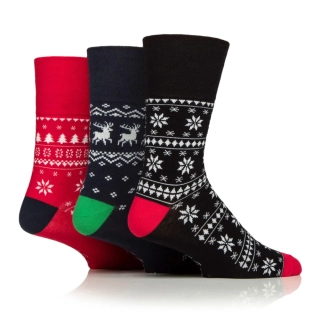 Pánské vánoční ponožky Gentle Grip Fairisle – 3 páry
