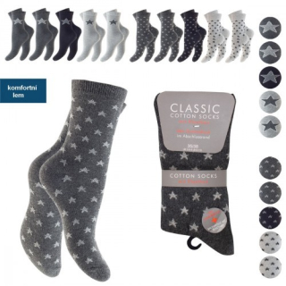 Dámské vzorované ponožky s hvězdičkami 5 párů