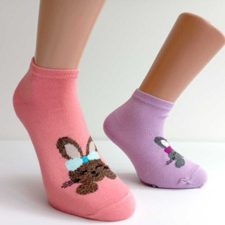 Dívčí kotníkové ponožky se králíčkem