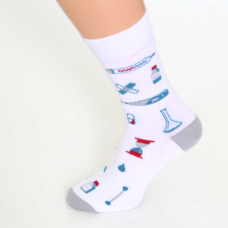 Bílé ponožky s barevnými detaily URGENT