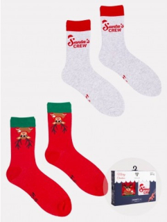 Dva páry veselých vánočních ponožek v dárkovém balení