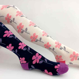 Dívčí punčocháčky s kytičkami