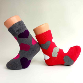 Dívčí froté ponožky se srdíčky