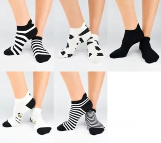 Dámské kotníkové ponožky s límečkem 5 párů
