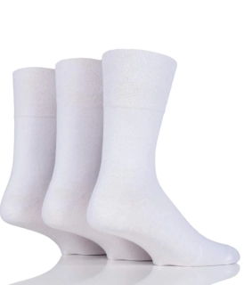 Bílé pánské ponožky s jemným nesvíravým lemem