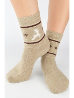 Zimní dámské ponožky s podílem vlny 