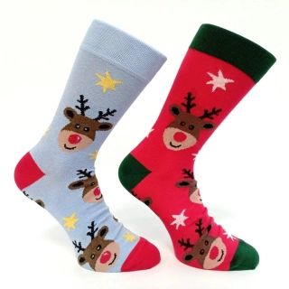 Vánoční ponožky se sobem pro děti i dospělé 