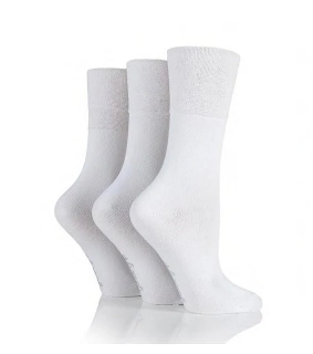 Dámské bílé ponožky DIABETIK s jemným lemem