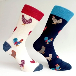 Dámské ponožky SLEPIČKA a KOHOUTEK