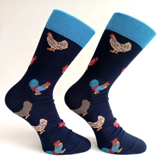 Luxusní pánské ponožky se SLEPIČKOU a KOHOUTKEM