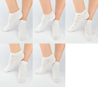 Kotníčkové ponožky s plastickým vzorem 5 párů