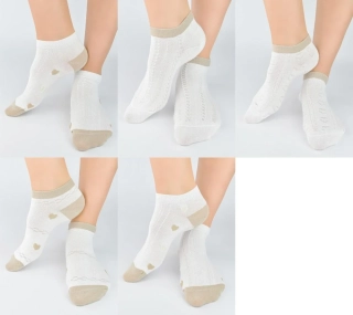 Kotníčkové dámské ponožky s jemným vzorem 5 párů