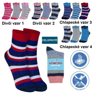 Barevné dětské froté ponožky 3 páry